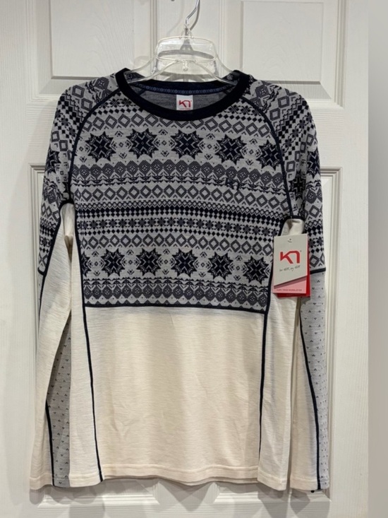 Kari Traa Tops - Kari Traa Women's XL Vilma Long Sleeve Performance Shirt NWT Blue White Merino